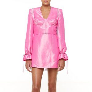 Mach & Mach Corseted Organza Mini Blazer Dress